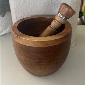 Vintage Wooden Mortar and Pestle set 4”
